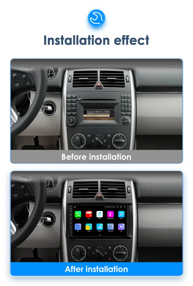 Autoradio 9" Android Per Mercedes Classe A/B W169 W245 E Vito | 6GB+128GB | CarPlay Wireless E Android Auto | GPS E DSP Audio
