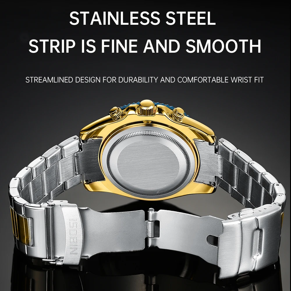 Montres de sport décontractées pour hommes chronographe montre de plongée en acier inoxydable montre-bracelet grand cadran horloge à quartz lumineuse_voghion.com