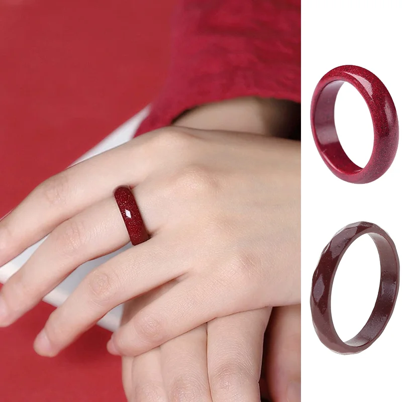 Red Cinnabar Feng Shui Rings Cinnabar Rings Attract Wealth Money Rings Protection Amulet Good Luck Jewelry Gift couple Jewelry 1