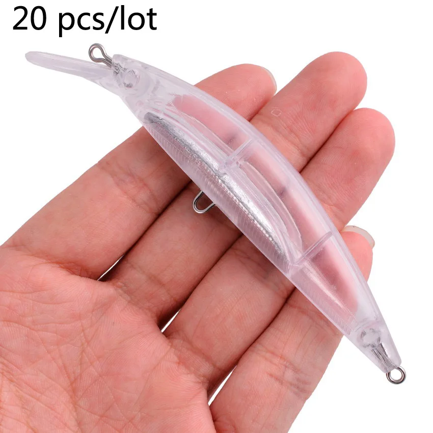 

20PCS Unpainted Blanks Bait 108mm 24g Shallow Diver Sinking Minnow DIY Handmade Artificial Fishing Lure Tackle