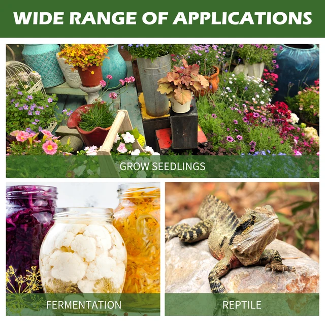 Palánta Hő Szőnyeg Vízálló Növényi Fűtőpad 6 Hőmérséklet -Beállítással És Időzítés Funkció Tartós Növény Fűtött Szaporító - Image 4