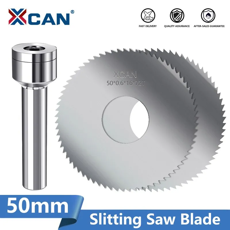 XCAN Saw Blade 50mm Slitting Saw Blade HSS Steel CNC Slotting Machining Milling Cutter Disc for Metal Cutting Tool bap400r 50 22 4t 63 22 4t right angle face milling cutter clamping machining cutting end milling cutter r0 8 cnc tool holder