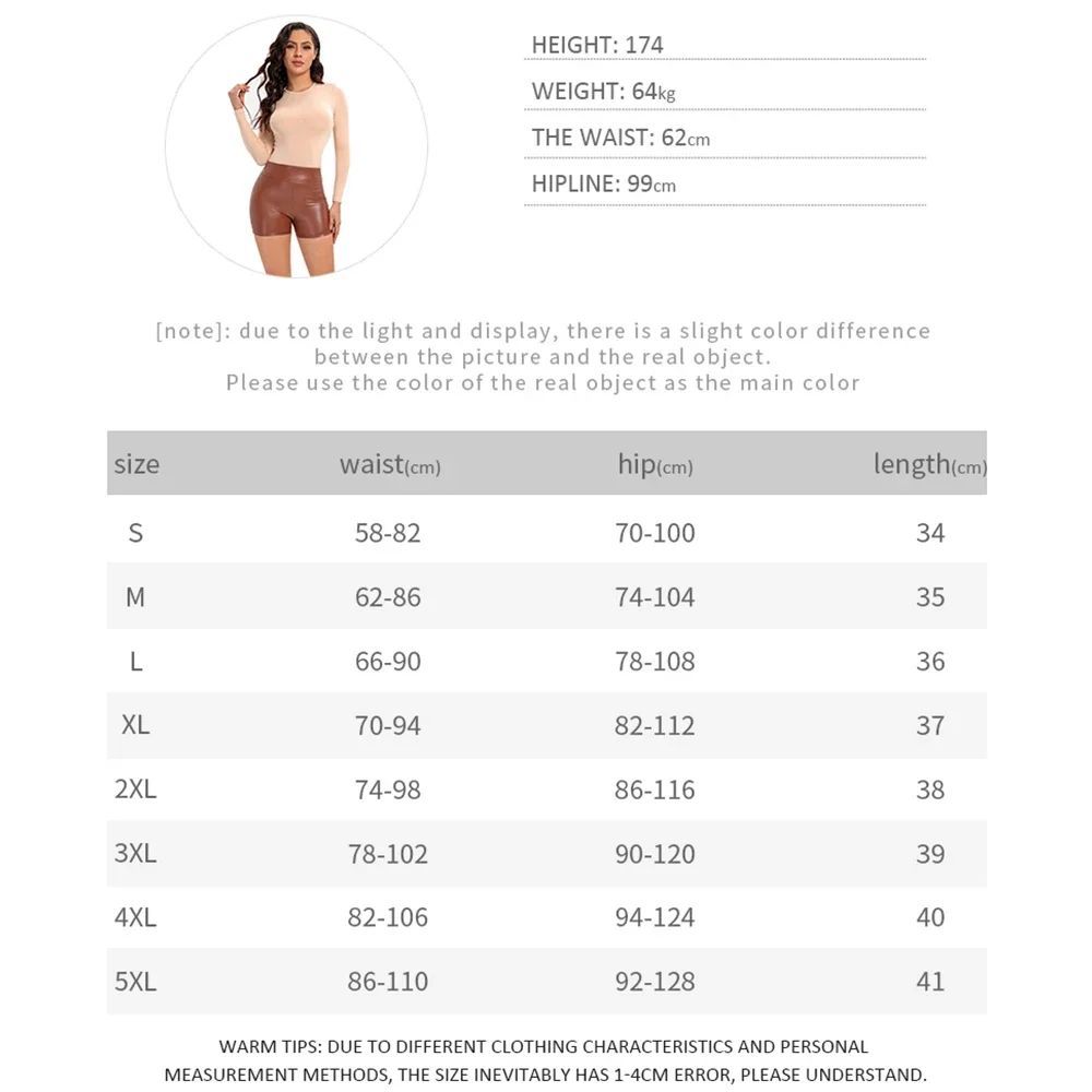 Sexy Women PU Leather Biker Shorts Outdoor Skinny Tights Hot Pants High Waist Casual Summer Leather Short Pants Nightclub Wear