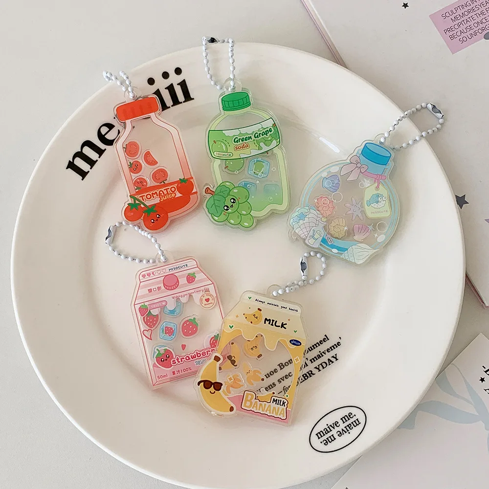 Bag Decoration Hanging Accessories Cute Acrylic Fruit Shaker Keychain Strawberry Hanging Ornaments Perfect For Students Keychain