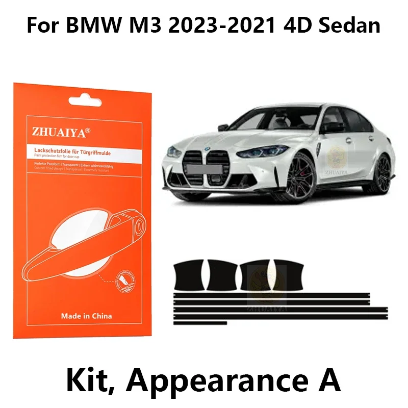

Защитная пленка ZHUAIYA для красок дверной ручки, ТПУ PPF для BMW M3 2023-2021 4D, автомобильные аксессуары