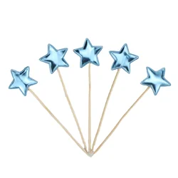 Elegant Crown Star Cake Toppers - Set of 5, Gold & Silver for Celebrations and Weddings (4)