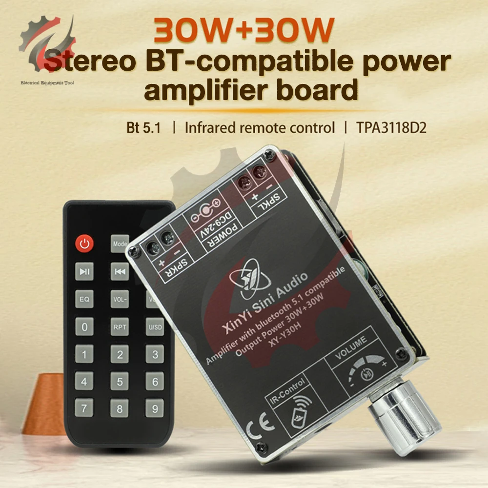 

TPA3118 2*30w Digital Power Amplifier Board Hifi Stereo Music Wireless Module Audio Stereo Bluetooth 5.1 Bass Amp For Home