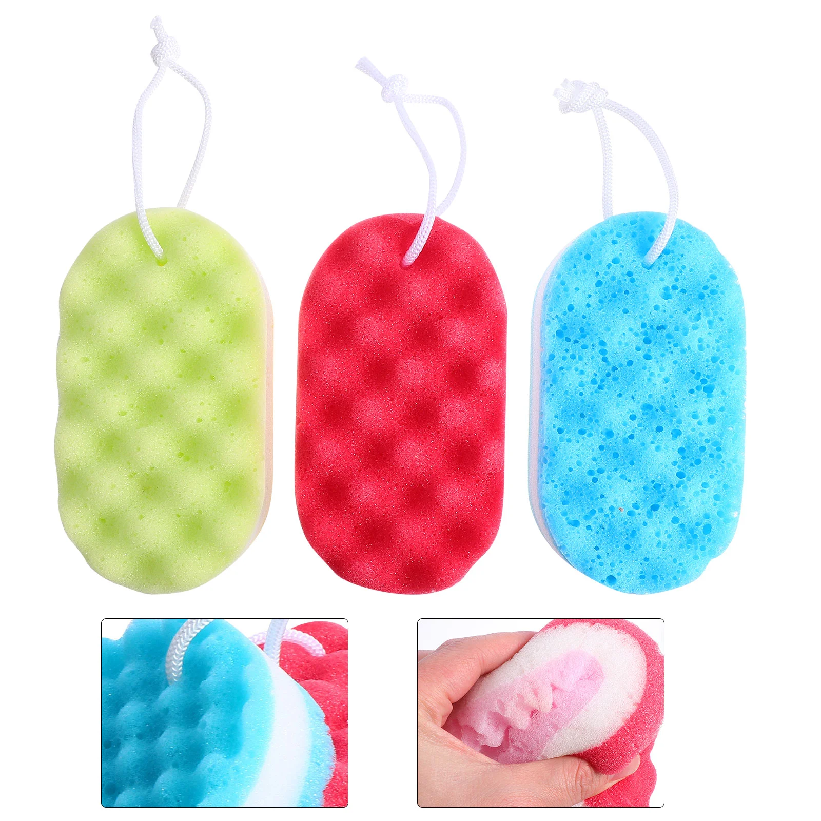

Bath Sponge Body Scrub Massage Brush Scrubber Sponge Cleaner Bathroom Shower Bathing Exfoliating Sponges(Random Color)