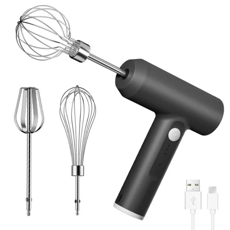Wireless Electric Food Mixer Baking Dough Cake Cream Mixer Kitchen Tools USB Rechargeable Portable 3 Speeds Egg Beater