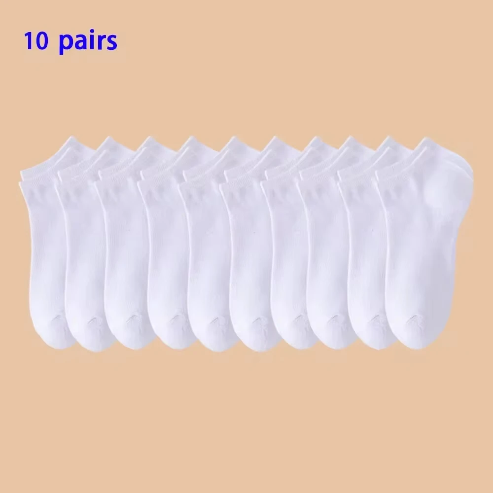 Unisex Solid Ankle Socks 10 Pairs