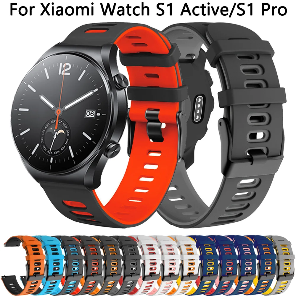 

Silicone Strap Bracelet For Xiaomi MI Watch S1 Active Pro Band 22mm For Xiaomi Watch S2 46mm 42mm Color 2 Smart Watchband Correa