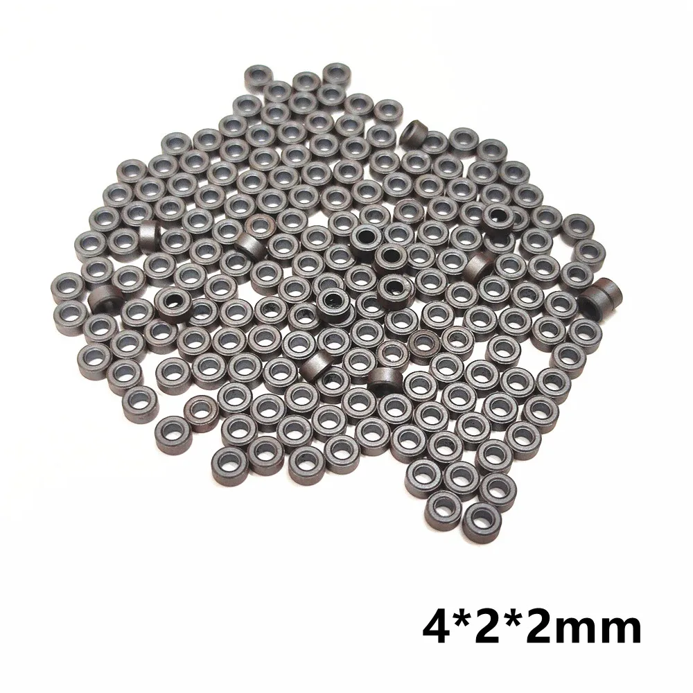Ferrite Filter Core 100pcs Small Ferrite 4*2*2mm Anti-interference Inductor Cores EMI Filter Ring Nickel Zinc through Flux 4x2x2 mm