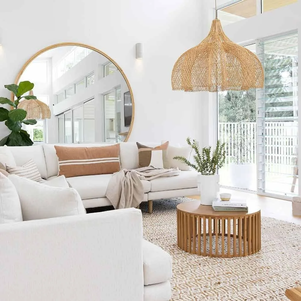 JOYINLED Creative Retro Decorative Crafts Pendant Light Rattan Woven Wicker Chandelier Light 60cm for Restaurant Bar Coffee Shop