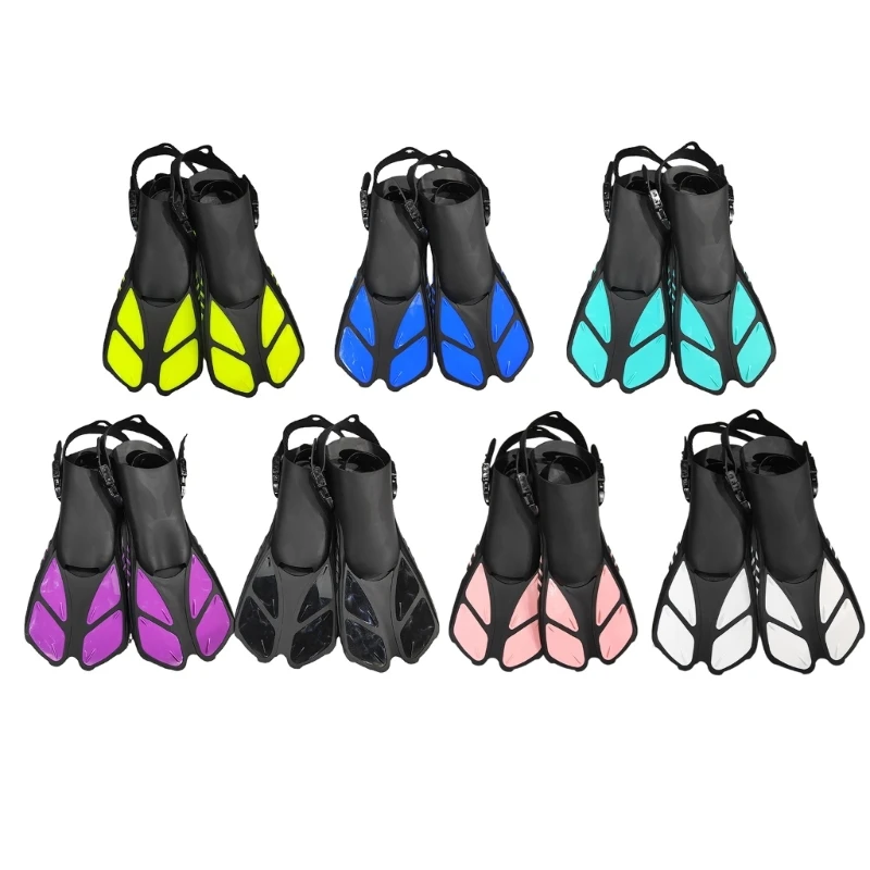 

Travel Size Short Snorkeling Divings Fins Adjustable Open Heel Swim Flippers Short Swimming Fins for Adults Man Womens