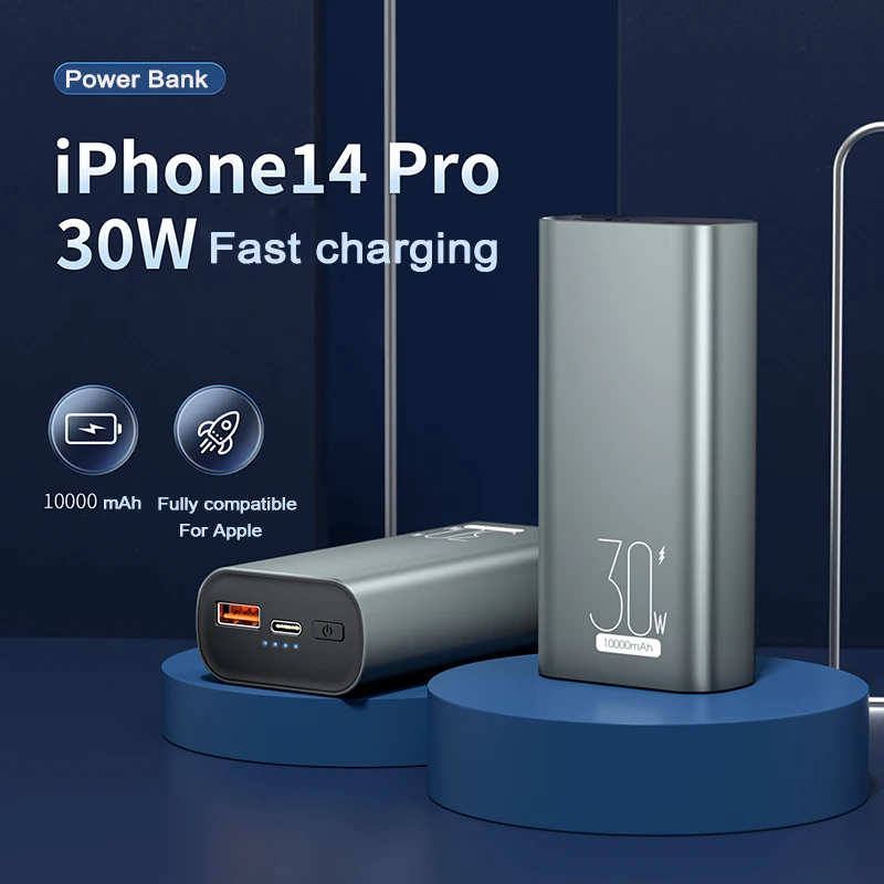 

10000mAh PD30w High PowerBank Portable Fast Charging PD QC AFC FCP PPS Powerbank External Battery for Laptop Smartphone Switch