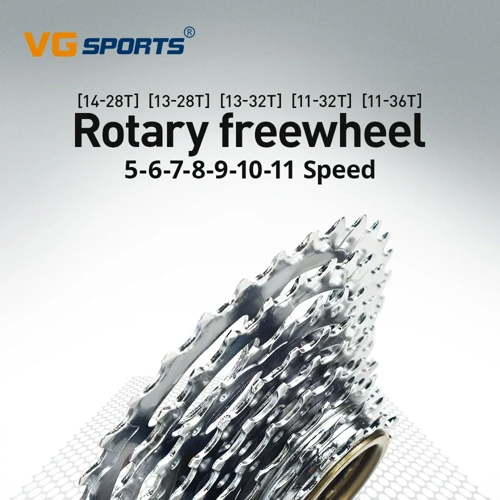 Bicycle Sprocket Gear VG Sport Bike Sprocket 5/6/7/8/9/10/11 Speed Threaded Flywheel 11-36T Gear Swivel Hub Outdoor Cycling Bike Parts Compatible