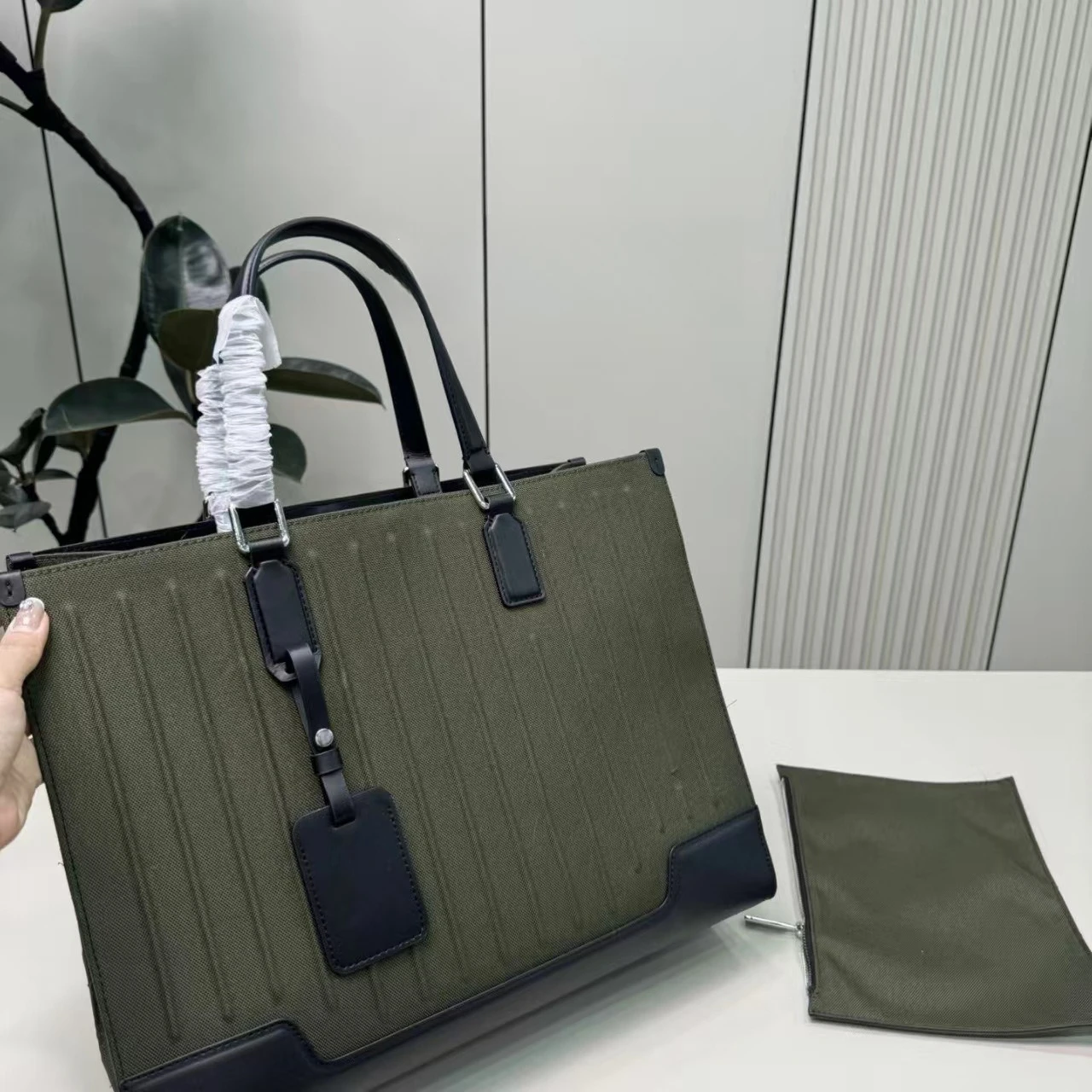 고급 비즈니스 토트백 패션 부티크 나일론 휴대용 숄더 스트랩 가방 캐주얼 대용량 방수 남성 노트북 가방