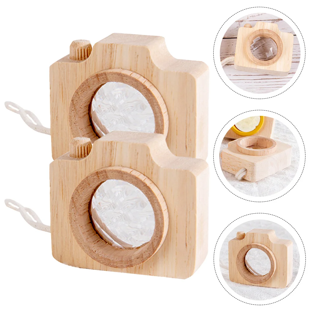 2 Pcs Kids Cameras Children's Kaleidoscope Toy Kalidescopes Mini Toys for Party Favors Decorative Wooden