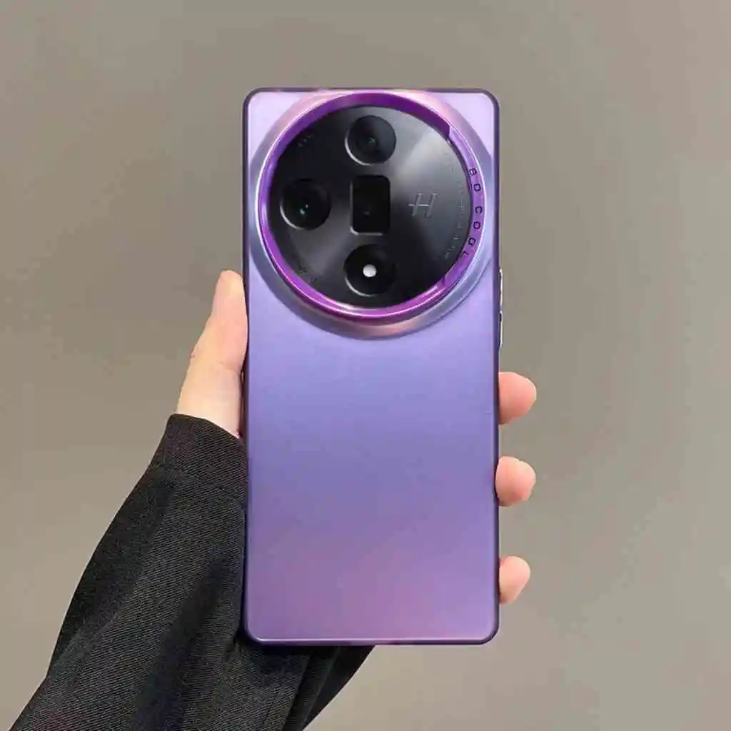 HAFFAN Custodia In Silicone TPU Per OPPO Find X8 Pro - Cover Protettiva Morbida, Colore Erba Viola, Antiurto - 5