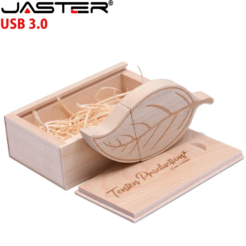 Folhas de Pen Drive Usb 3.0 de Madeira Pen Drive de Memória 128gb 32gb 64 gb Presente Criativo de Logotipo Personalizado - Imagem 3