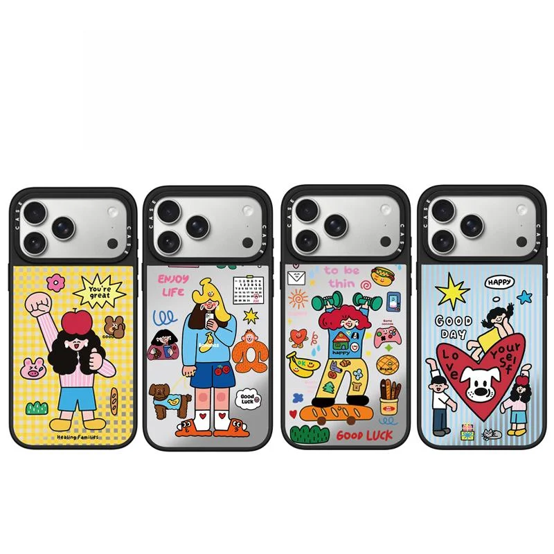 Self-Disciplined Girl Mirror Phone Case – Creative and Cute Design with Drop-Proof Protection