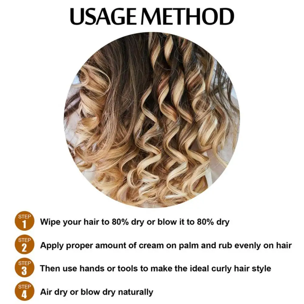Hair Volumizing Cream Hair Conditioner Volume Lift Styling Cream Curly Elastin Curl Defining Nourishing 50ml Care