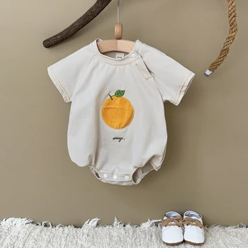 Nuovo Body Estivo per Neonati, Abbigliamento per Bambini e Bambine, Tutina Triangolare in Cotone con Lettere in Peluche, Manica Corta, 0-18 Mesi