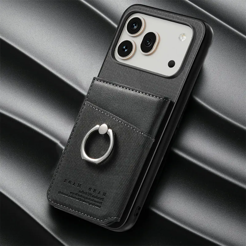 Luxury RFID Block Leather Ring Wallet Case