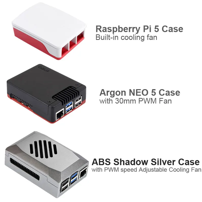 Raspberry Pi 5 Model 2GB/4GB/8GB RAM Option KIt 27W Power Case 64GB Card Card reader RTC Card
