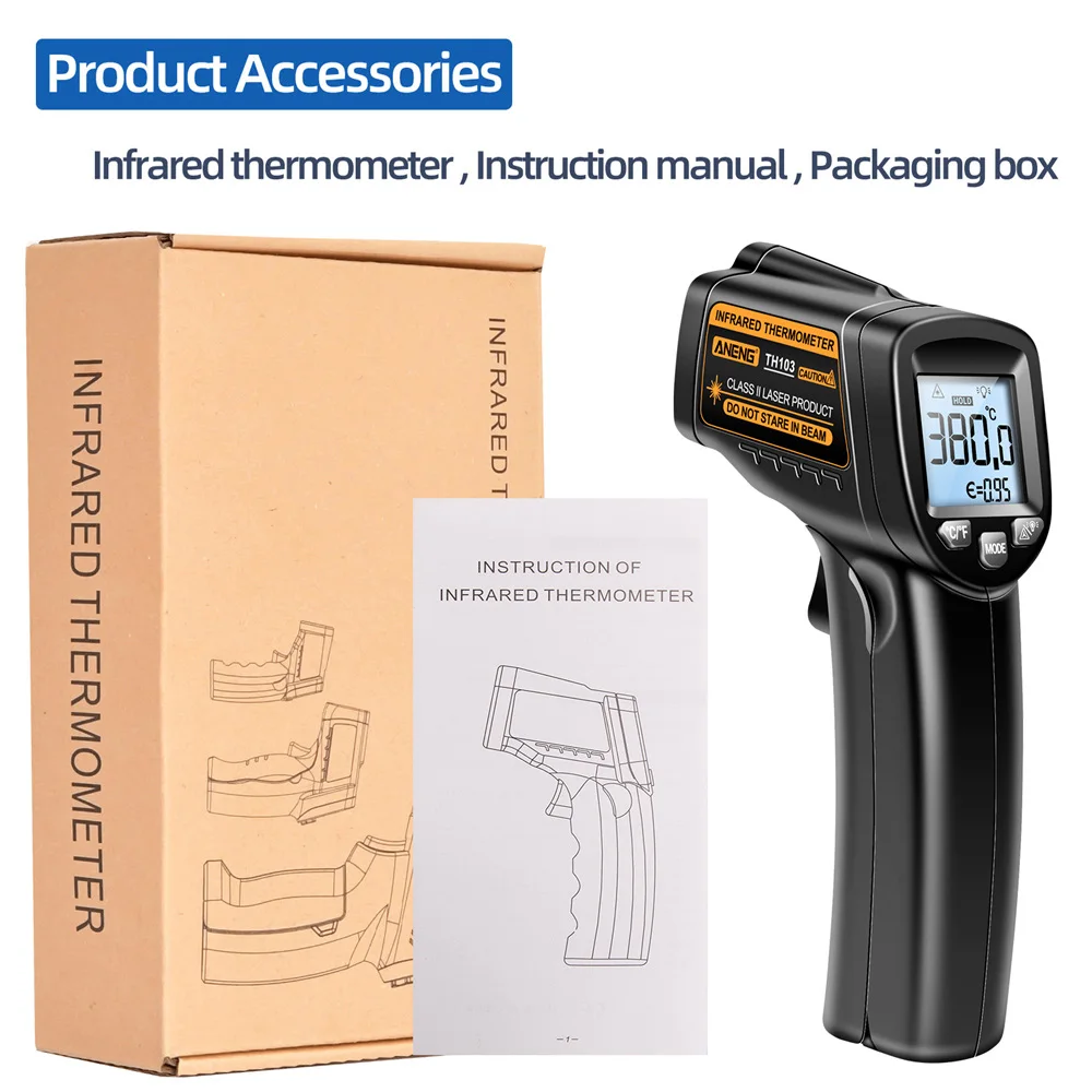 ANENG TH103 Digital Infrared Laser Thermometer Industrial Temparature