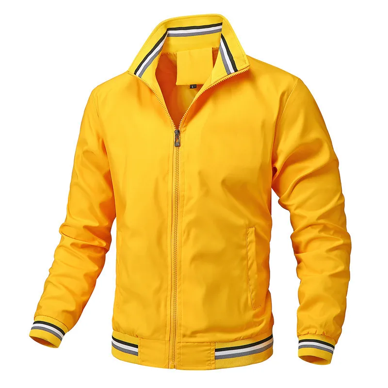 Casual Jacket Men's Stand Collar Spring and Autumn All-match Sports Solid Color Jacket Trend Casual Fashion Men's Spot