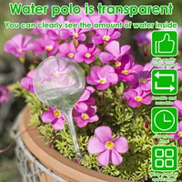 10 Pcs 150/60 ML Clear Plant Watering Globes Auto Waterer Planter Insert Stakes Reusable PVC Flower Self Feeder Ball for Potted 2