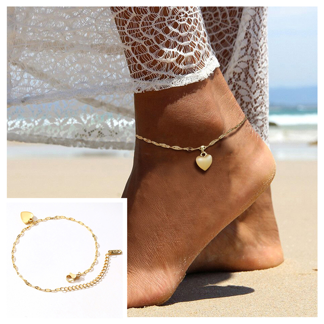 Chain Anklet for Women Girls Adjustable Summer Beach Chain Anklet Bracelet Mother's Day Gifts Stainless Steel Not Allergic