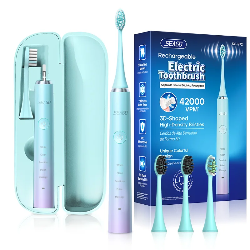 Spazzolino Elettrico Seago Sonic 5 Modalità Impermeabile Fasth Head Spazzola Per Adulti Ricarica Usb S2 Regalo Di Coppia