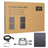 Kit Système Solaire de Balcon 800W, 4 Panneaux Solaires Flexibles 200W + Micro-onduleur 800W, Surveillance via Application WiFi, Système PV Plug & Play 6