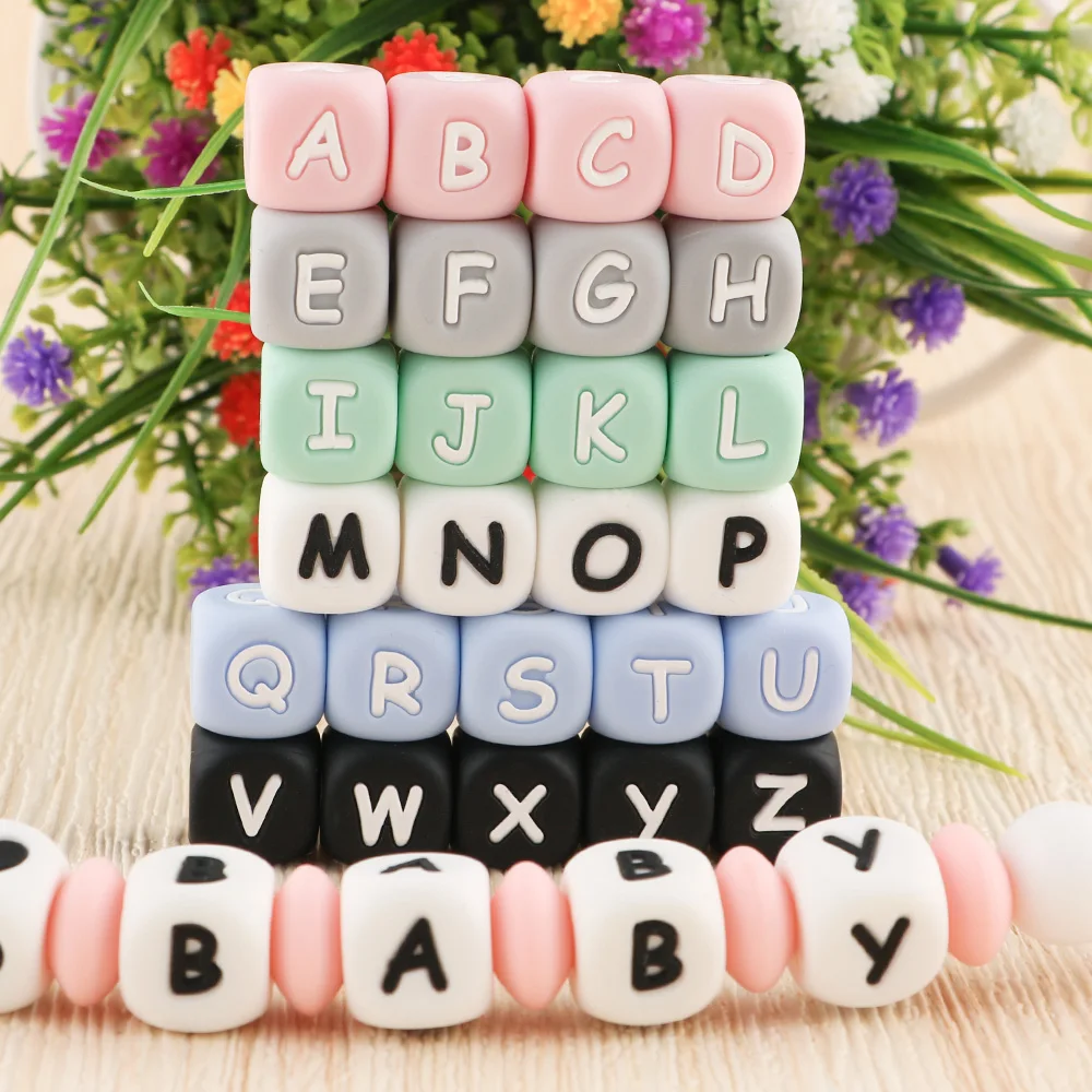 12mm Wooden Letters Beads, Wooden Letter Cube, Alphabet Beads, Name Beads,  ABC Craft Beads, Wooden Alphabet Letters Beads 