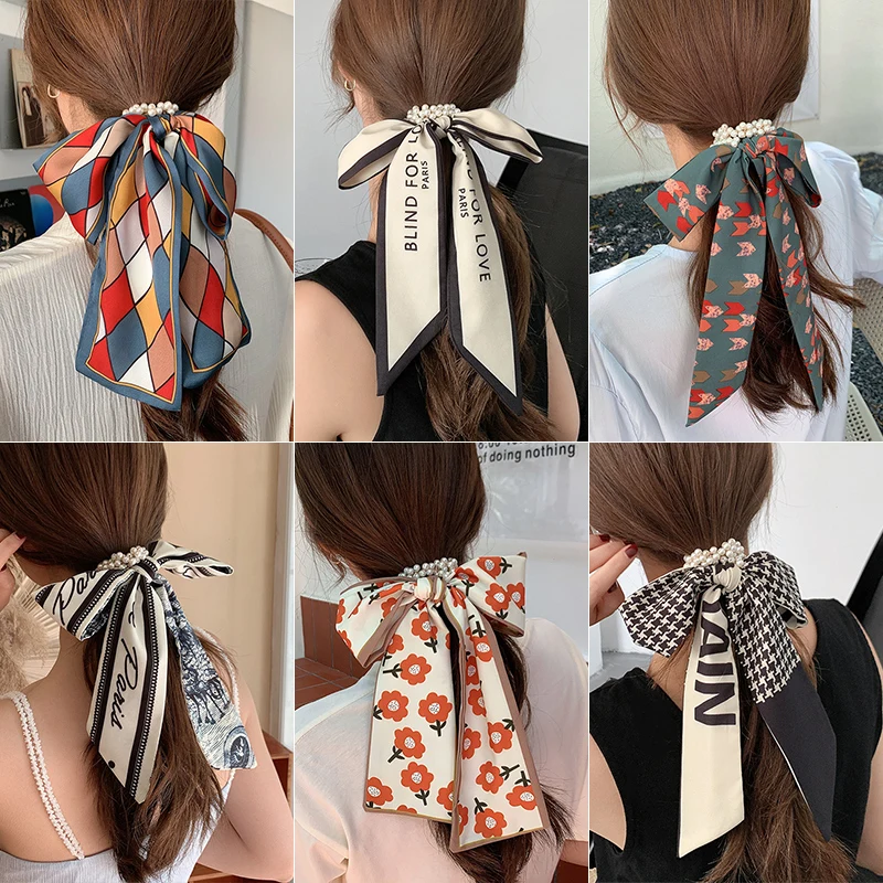 New Fashion Bow Hair Rope Hair Belt Girl temperament Silk Scarf Headdress Headbands Women Elegant Hair Bands hair accessories 2 New Fashion Bow Hair Rope Hair Belt Girl temperament Silk Scarf Headdress Headbands Women Elegant Hair Bands hair accessories 2