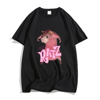New Pattern Ratz Mouse Cartoon Printed Women Cool And Comfortable Loose Short Sleeved Harajuku Cartoon Printed T-shirt 1