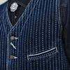 Sauce Zhan Men's Suit Vest Wabash Heart-shaped Vintage Blazer Vest Selvedge Denim Fabric Loose Fit 13.5 Oz 4