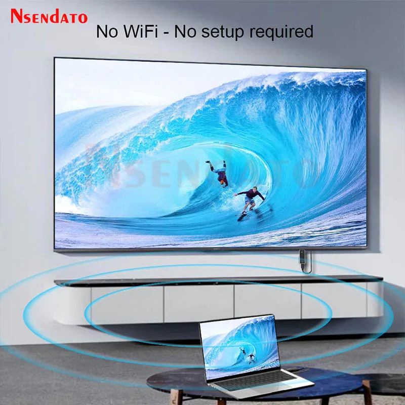 Wireless HDMI-Compatible Extender Video Transmitter Receiver 100M 1TX to 2RX Wifi Display TV Stick Dongle Adapter for PC TV