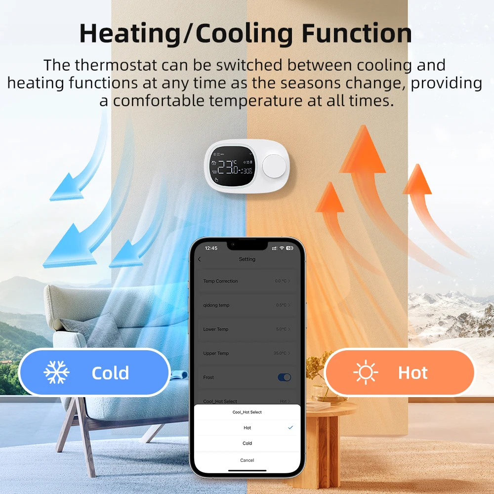 Smart Thermostat Temperature Controller AVATTO Tuya WiFi Heating/Cooling Water Gas Boiler Low Power Battery Alexa Google Home