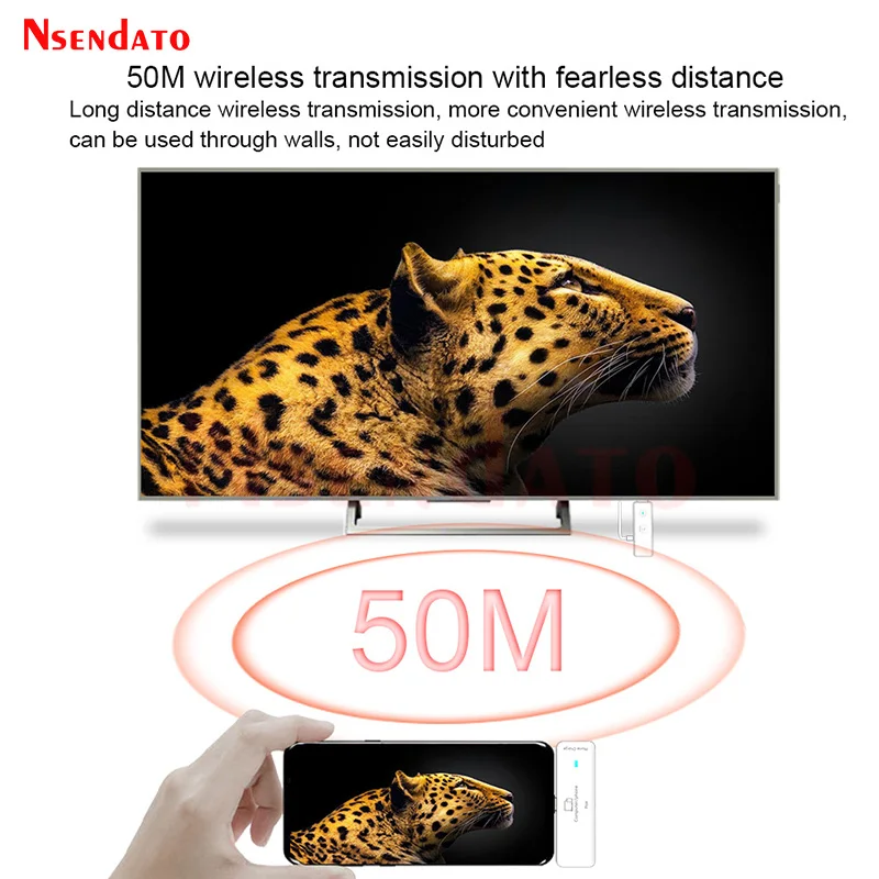 5.8G 1080P Wireless HDMI Video Audio Transmitter Receiver Extender 50m Wifi Display TV Dongle for TV Box Monitor Projector PC