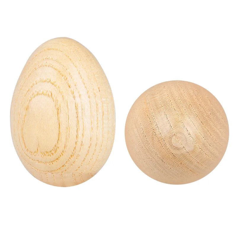 Egg Shakers Wooden Maracas Egg Shakers Musical Percussion Instrument Eggs 2pcs Beige