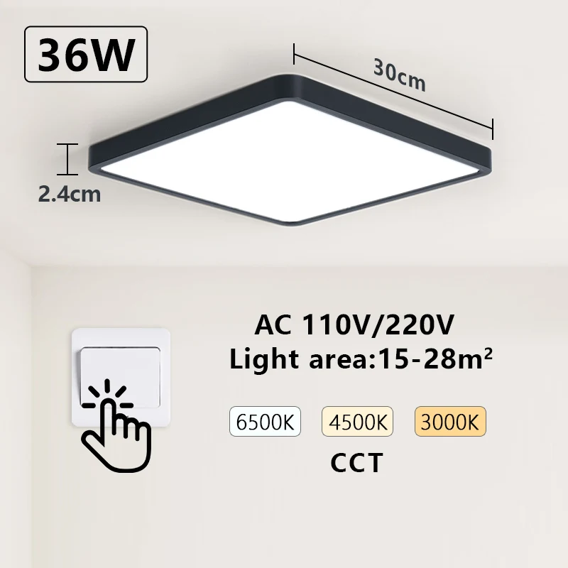 recessed ceiling spotlights MARPOU Tuya Smart LED Ceiling lamp Wood Grain App Voice Control Alexa/Google Remote Control Square Ceiling Lights Living room bathroom downlights LED Downlights