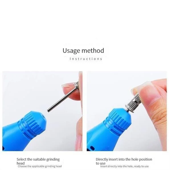 Electric Nail Drill Blue Electric Nail Drills Kit Remove Polisher Manicure Pedicure 6pcs File Sanding Bands