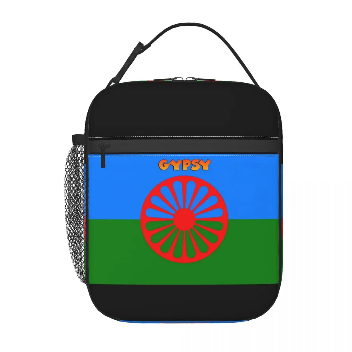 

Gypsy Romani Peoples Flag Insulated Lunch Bag Tote Food Handbag