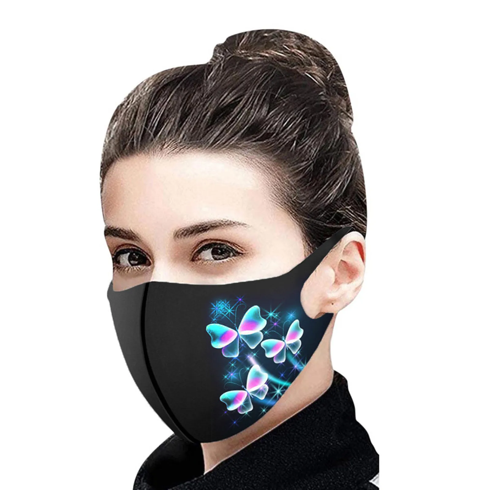 5pcs Adult'S Prints Protection Face Mask Washable Earloop Mask Mascarillas Desechables Disposable Mouths Covers Dust Mask
