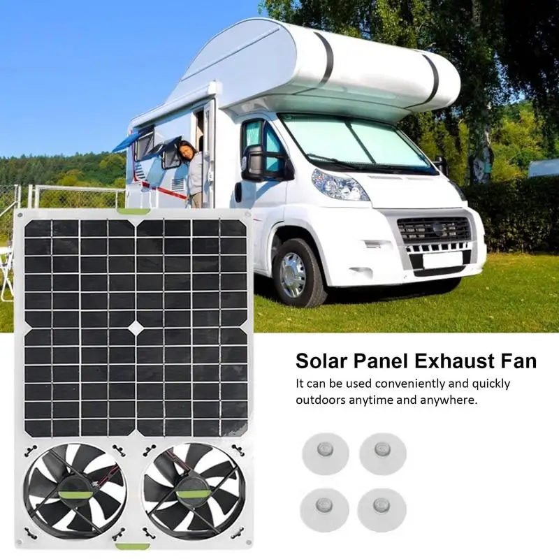 Small Solar Exhaust Fan 6-Inch Fan With 40W Silicon Panel Ventilation u0026  Cooling Vent For Greenhouse Chicken Coop Shed Garage