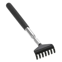 Deluxe Telescopic Back Scratcher with Carrying Bag - Stainless Steel Massage Tool (WHITE)