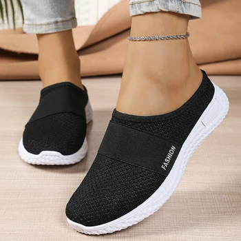 Women's shoes, women's casual shoes, summer mesh breathable thick-soled women's headband half support 1